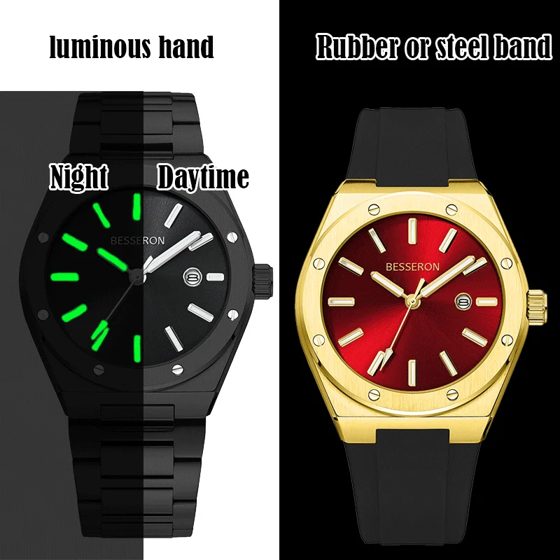 Watch Distributor Custom Logo 42mm Black 5a Waterproof Luminous Minimalist Quartz Watches Reloj De Hombre Luxury Watch For Men
