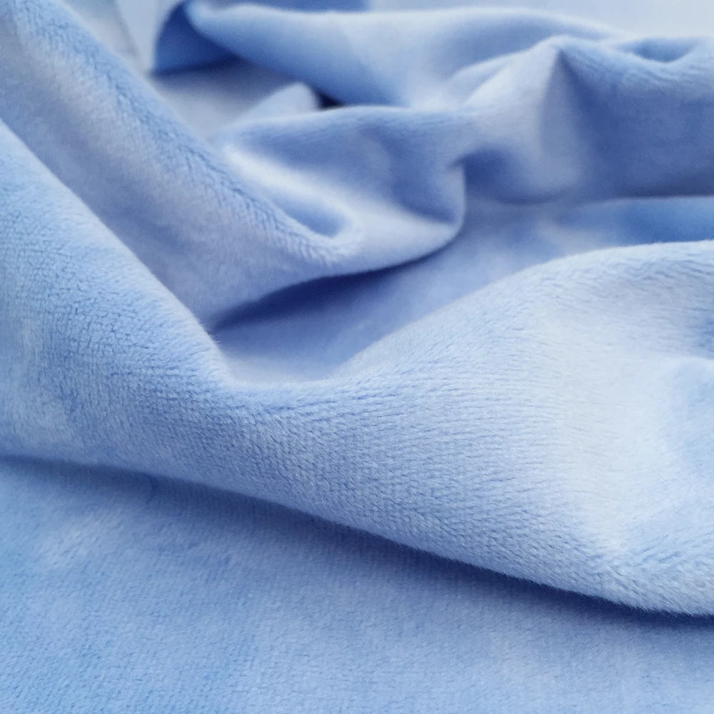 Hot selling custom 1.5mm plush clothing fabric made of 100% polyester 160g, with high color fastness and no elasticity