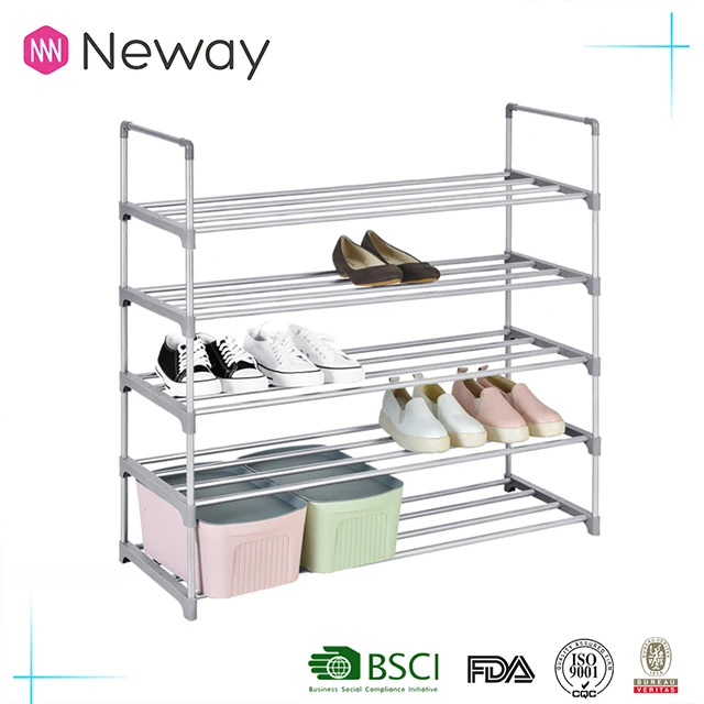 4-Tier Metal Shoe Tower 20-Pair Shoe Storage Organizer Unit Shoe Rack Storage Cabinet