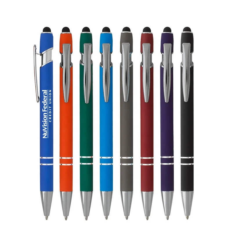 Stock high quality pen touch tablet stylus pen advertising customize logo metal ball ballpoint pen gift