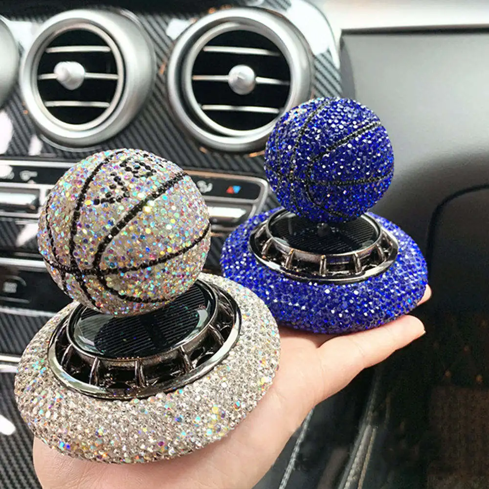 Car Air Freshener Solar Rotary Diamond Basketball Perfume Football Diffuser Perfume Lasting Decorations Air Freshener