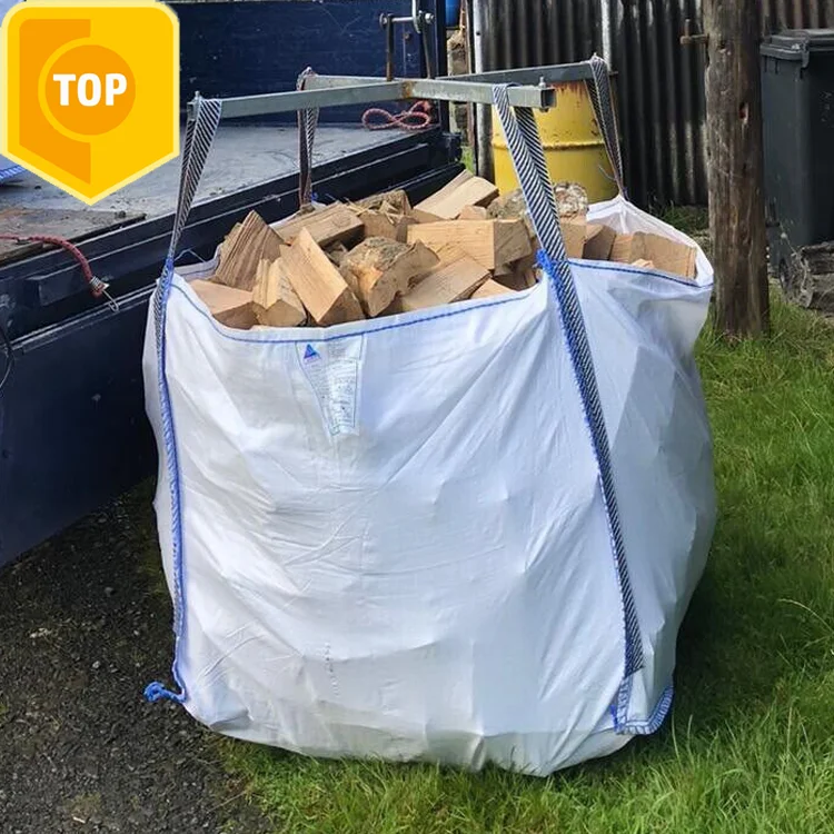 1 ton mesh jumbo pp woven bulk customizable polypropylene firewood net 1000 kg breathable bulk big plastic bags for firewood