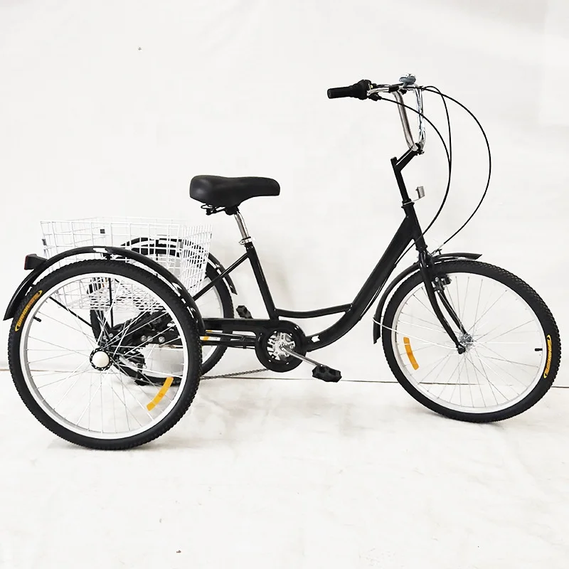 Bike 24inch 7 Speed Senior Pedal Tricycles Human Basket Cart Tricycle