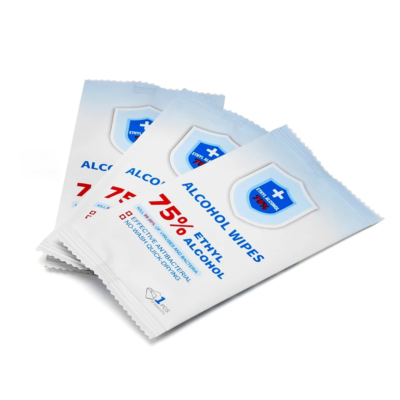 
OPULA Single sachet alcohol wipes disinfectant wipe with alcohol individually packed 