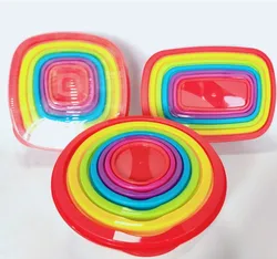 Набор радужных чипсов из 7 предметов, коробка для хранения холодильника, коробка для еды с крышкой