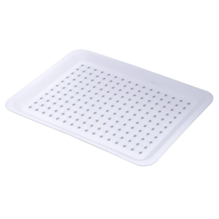 Best Selling Anti-slip Plastic Rectangle Kitchen Non Skid Rubber Grip Food Serving Trays