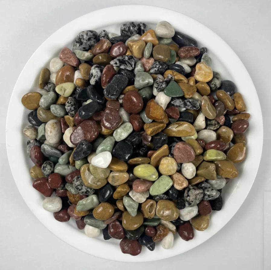 wholesale decorative color rocks epoxy pebbles granite cobblestone gravel pebbles stones for Park yard