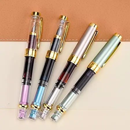 Fine Nib Piston Fill Fountain Pens Transparent Pen Thin Without Tube Package