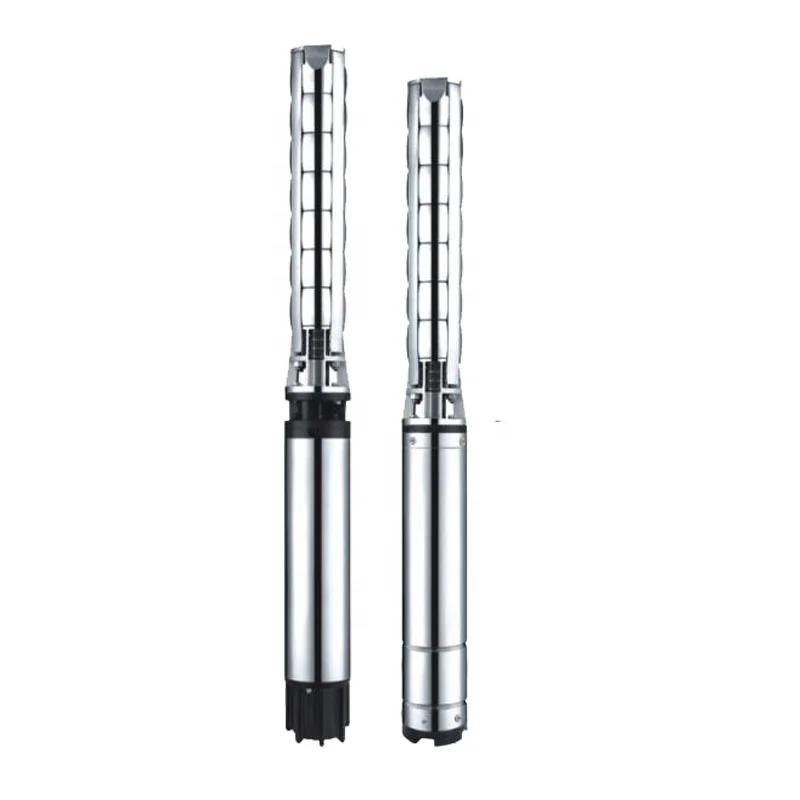 5.5KW  6Inch 7.5HP Large Flow Stainless Steel AC/DC Hybrid Submersible Solar Deep Well Water Pump For Irrigation Agriculture