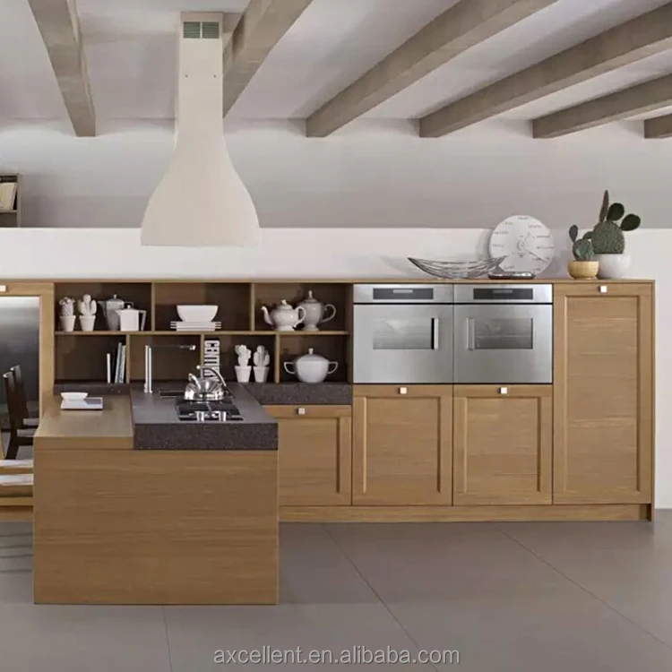 Design Set Bamboo Modern Hanging Wall Wooden French Provincial Bar Handle Counter Cupboard Kitchen Cabinet