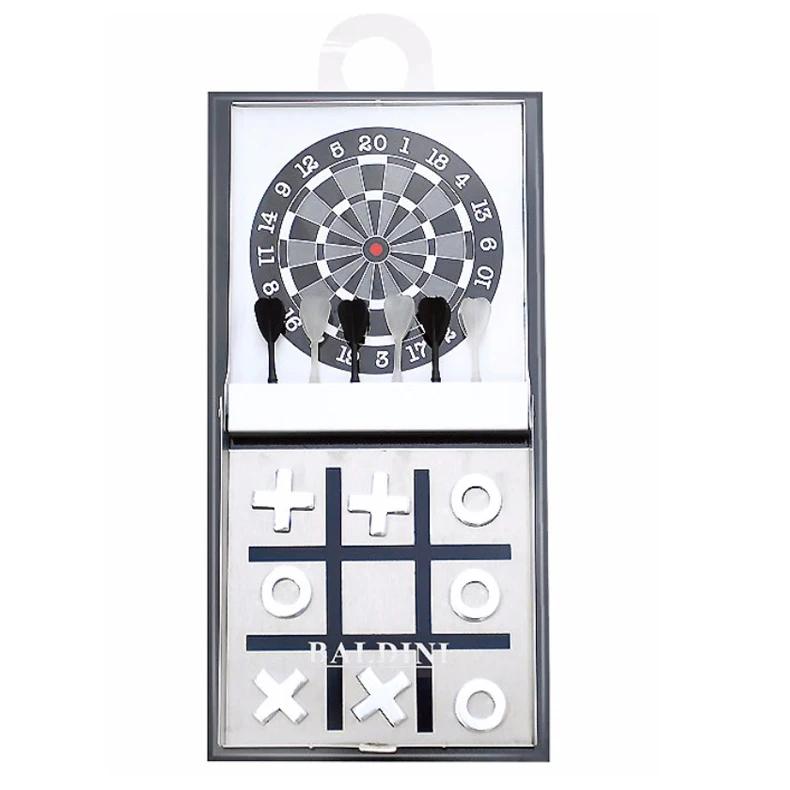 Alu.Magnetic Dart & Tic Tac Toe 2 In 1 Mini Game Set