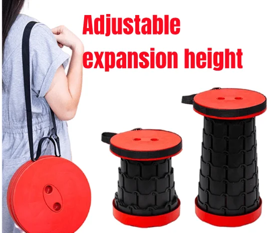 Foldable Plastic Retractable Stool Chair Portable Retractable Stool Shrinkable Camping Fishing Garden Collapsible Folding Stool