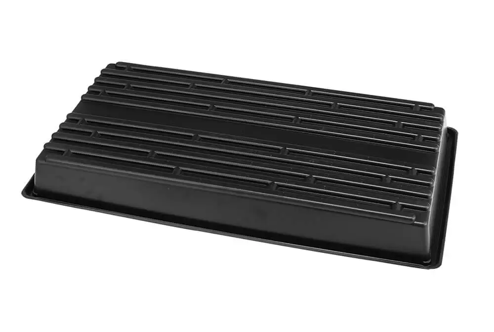 1020 Nursery Seed Growing Tray for garden seeds, Microgreens. Plastic Black Flat Seedling Planting Tray