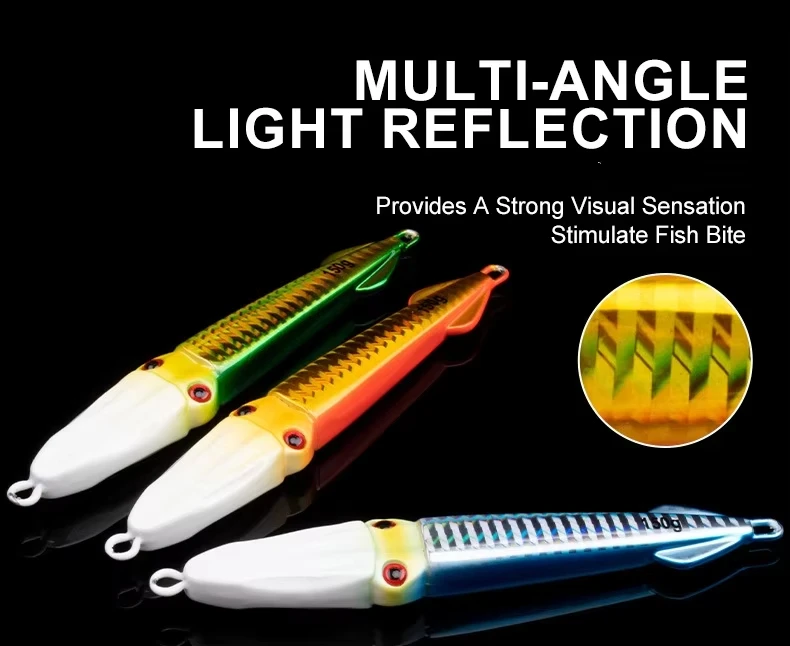 New 100g 150g Squid metal Jigs Shore Jigging Fishing Lure Bait Metal Lead glow Jigs Sea Bass game tuna fishing