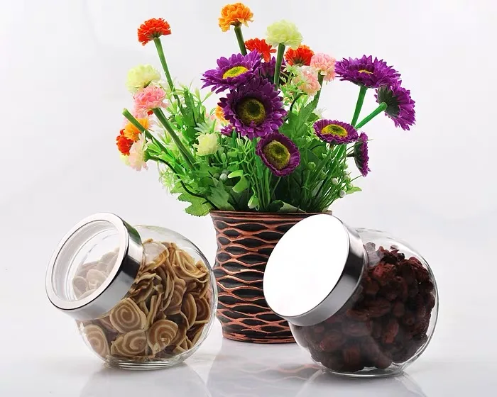 Glass Cookie Jars for Kitchen Counter Food Storage Canisters with Airtight Lids