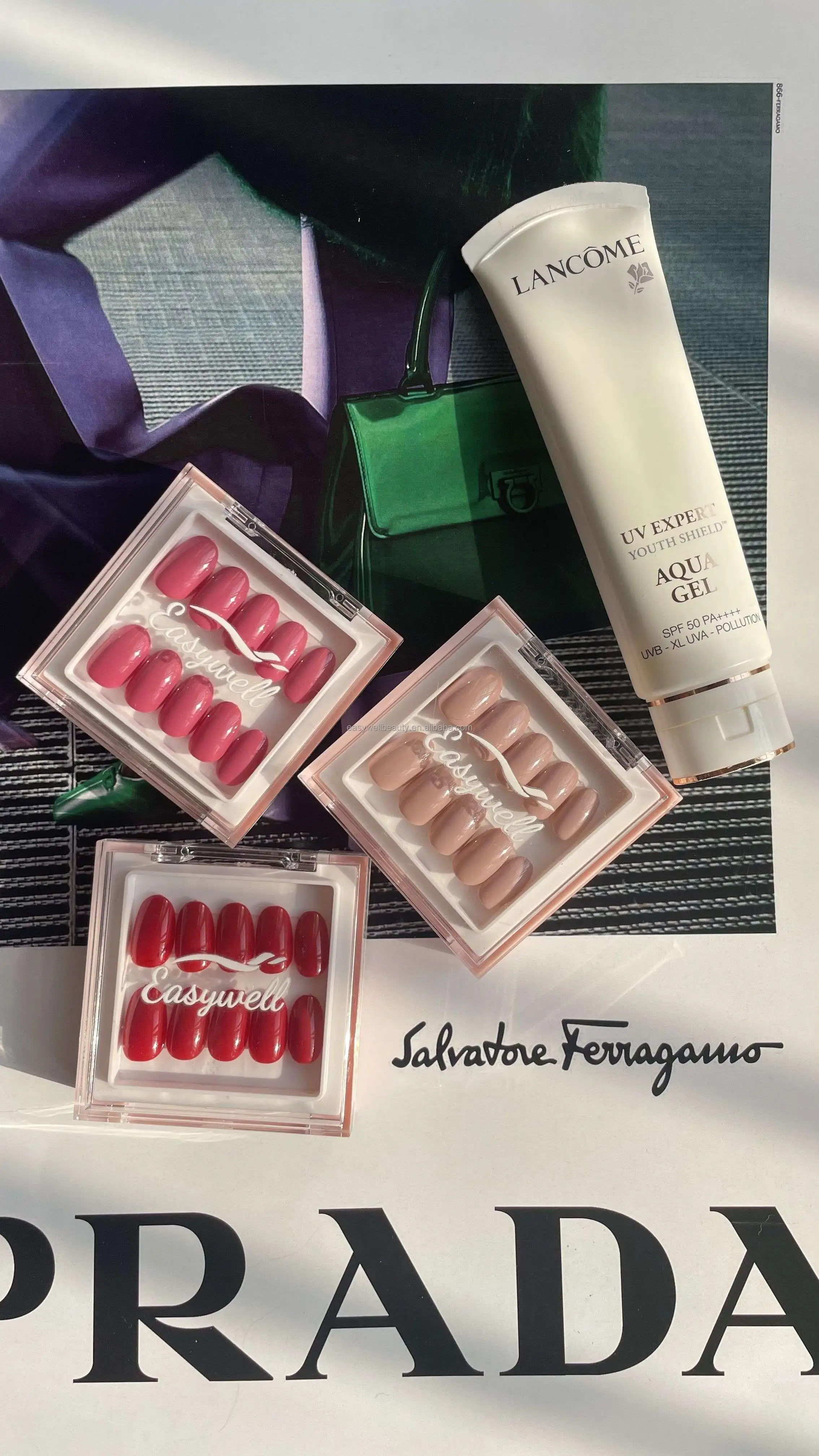 Fashion Trending Gel nails fingernails luxury false nail  with glue custom press on nails packaging box