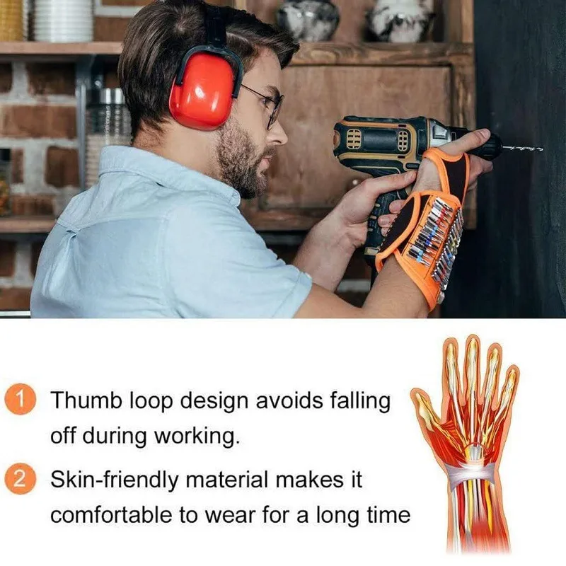 Customized Logo Strong Magnetic Wristband For Holding Tools Screws,Nails,Bolts,Drilling Bits,Screwdriver Bits