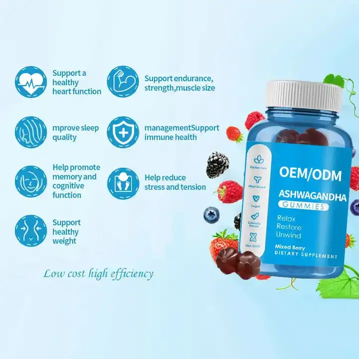 Ashwagandha & Vitamin D Gummy - 60 Count - Mixed Berry, KSM-66, Vegan, Plant Based, Non-GMO, Gluten-Free & Gelatin Free Relax