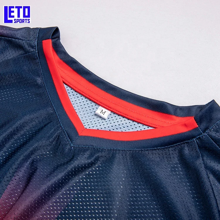 V neck blank soccer jersey custom football clothing navy blue