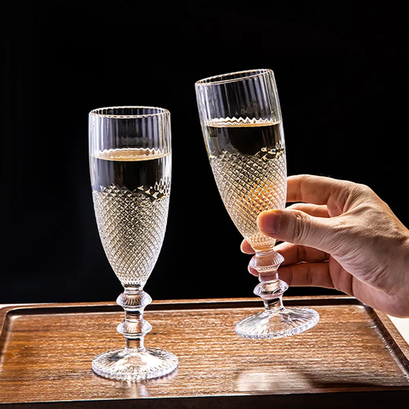 Glass High Footed Glass High-Value Foreign Wine Juice Drinks Champagne Slightly Tipsy Sparkling Cocktail Glass