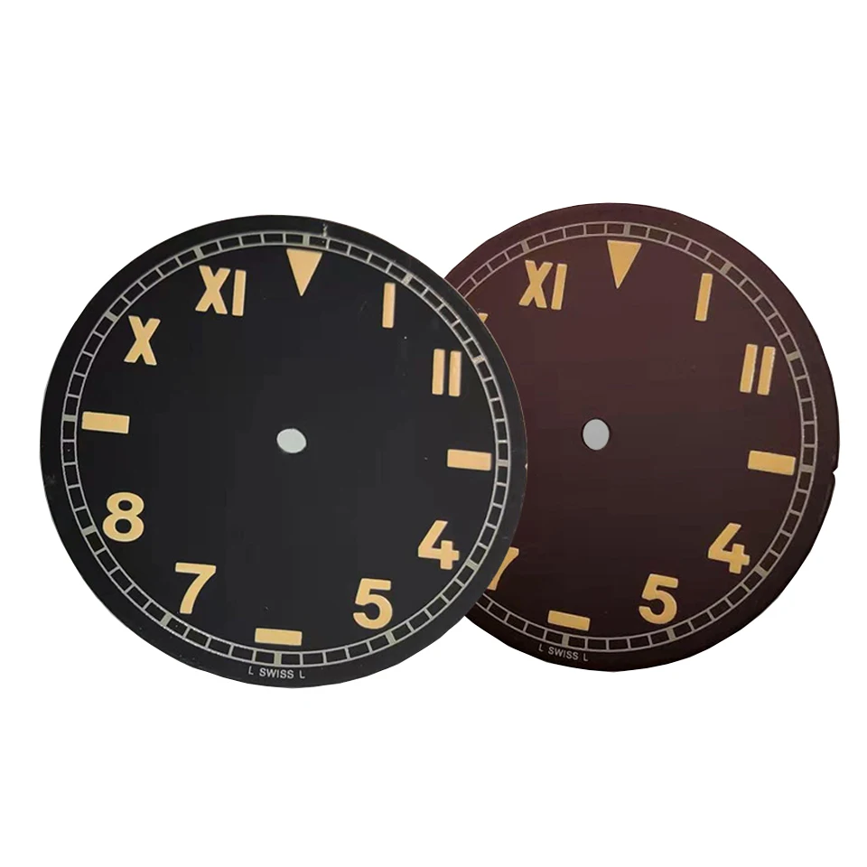 watch accessory parts 38.9mm California face dial suitable for ETA 6497 manual chain up movement dial orange font watch dial