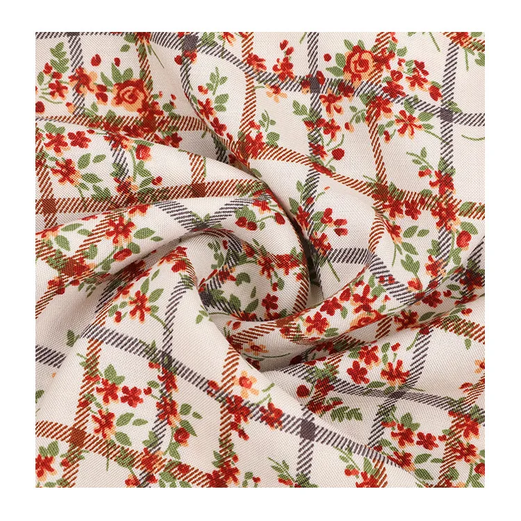 2022 new design small flowers 100% spun rayon challis fabric for shirts