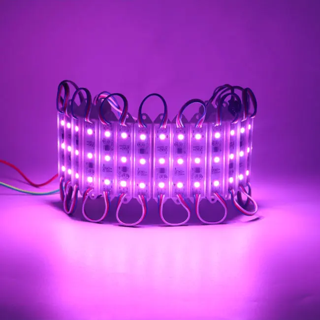 Быстрая доставка smd 5050 rgb пиксель 3 чипа водонепроницаемый 12 в наружный рекламный супер яркий RGB Светодиодный модуль