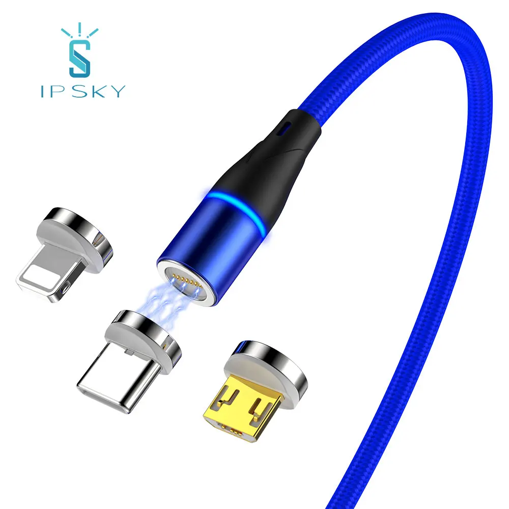  Оптовая продажа IPSKY мобильный телефон провод производители Быстрая зарядка для lightning micro type c кабель 360 градусов usb Магнитные