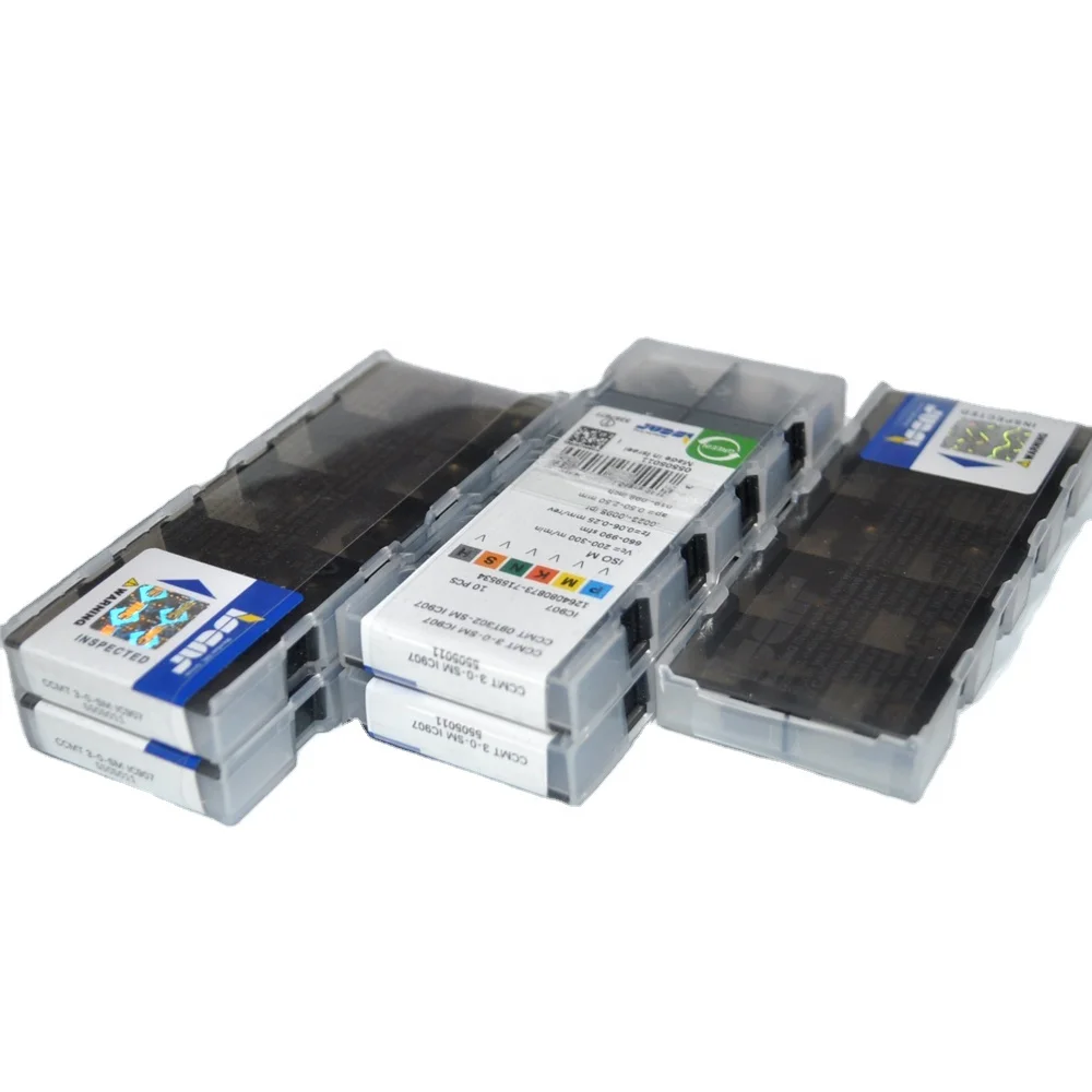 Original Iscar CNC Single-Sided Turning Inserts CCMT 09T302-SM IC907 for Semi-Finishing and Finishing on Soft AllMaterials and