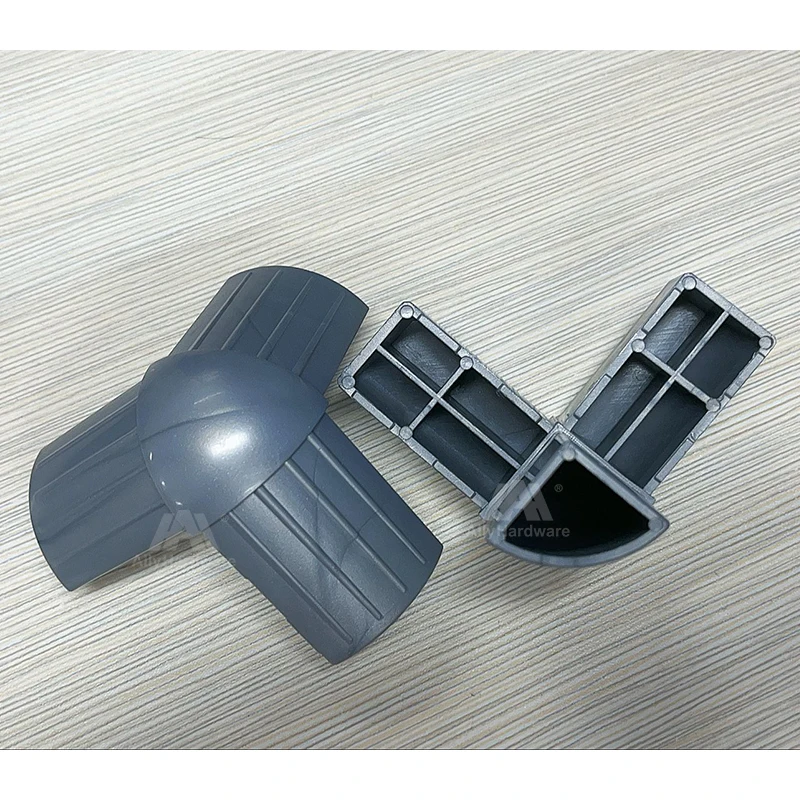 window hardware accessories 3 way aluminium square tube plastic corner connectors