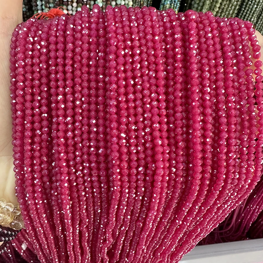 Custom Natural Stone Faceted Loose Beads Crystal Gemstone Amethyst Rose Quartz Lapis Red Agate Loose Beads for Jewelry Making