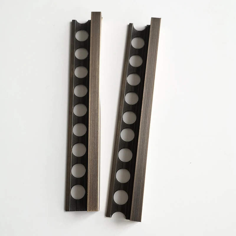 Aluminum Alloy Edging Edge Tile Strip Trims Bright Gold Surface Cant Transition Square Skirting Board