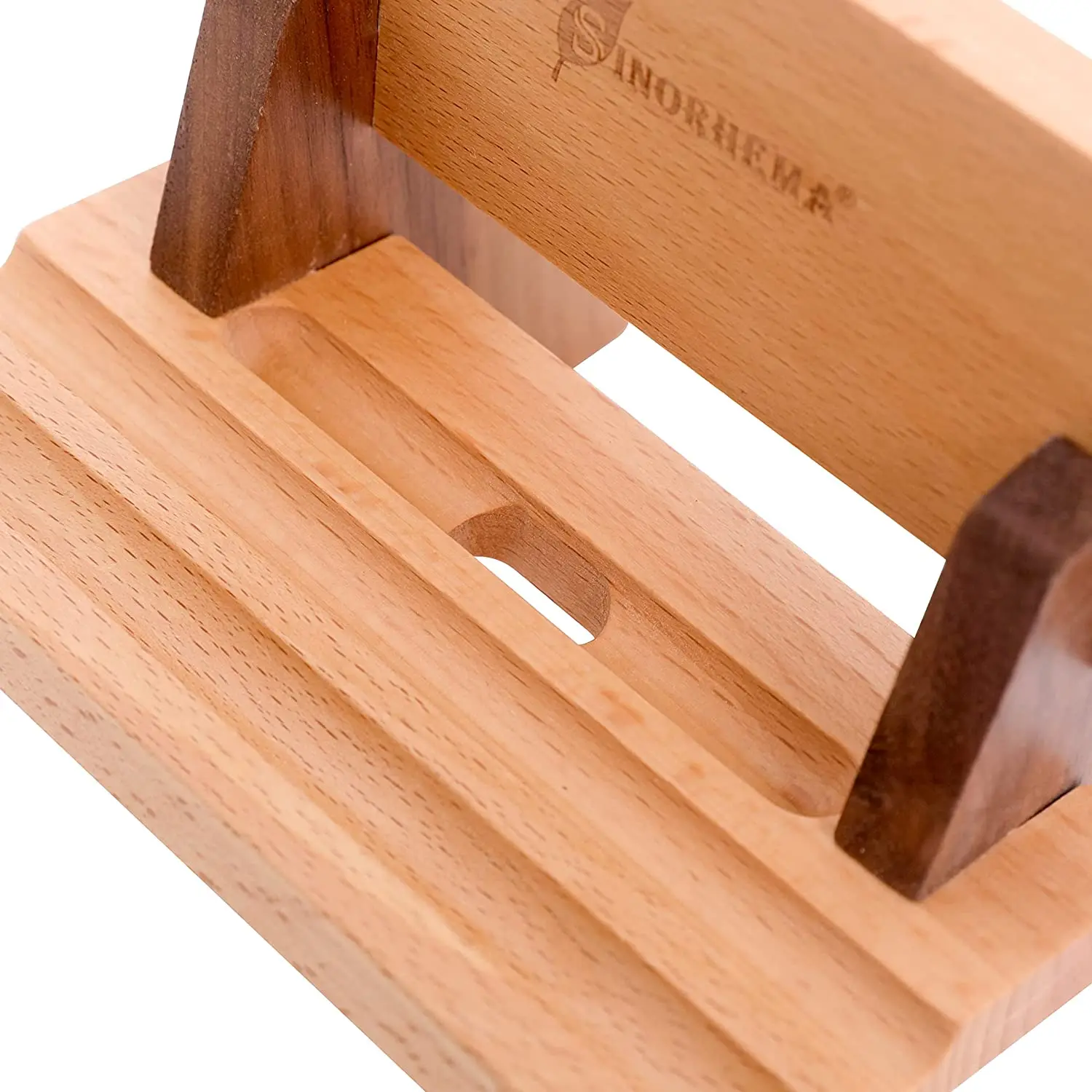 Cell Phone Stand Wooden Desktop Mobile Phone Holder Garden Bench Shaped Cute Phone Stand with Charging Port