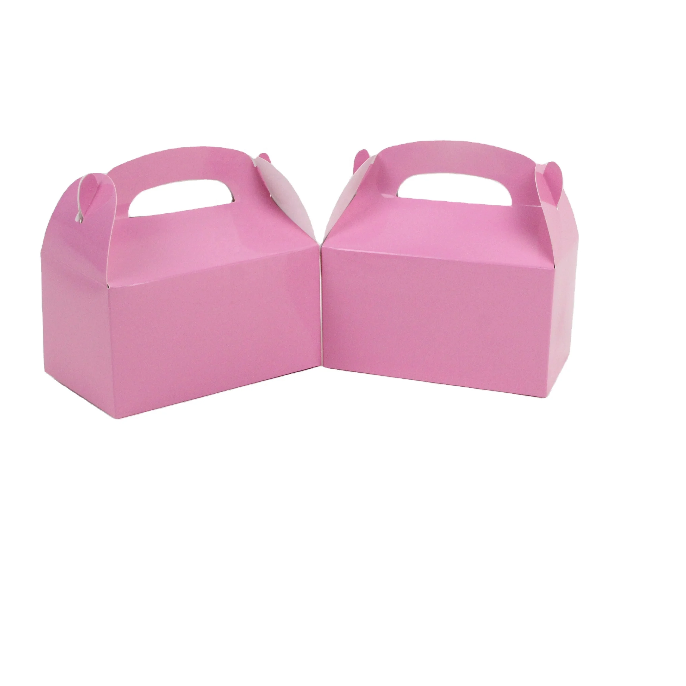 Custom Printed Logo Dessert Kraft Mini Cardboard Eco Friendly Biodegradable Box Dessert Paper Folding Packaging Box With Handle