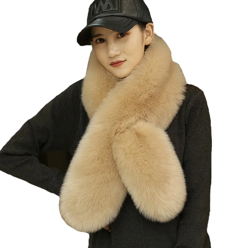 
Hot Selling Autumn Winter Warm faux fur long scarf scarves faux fur hat and scarf 