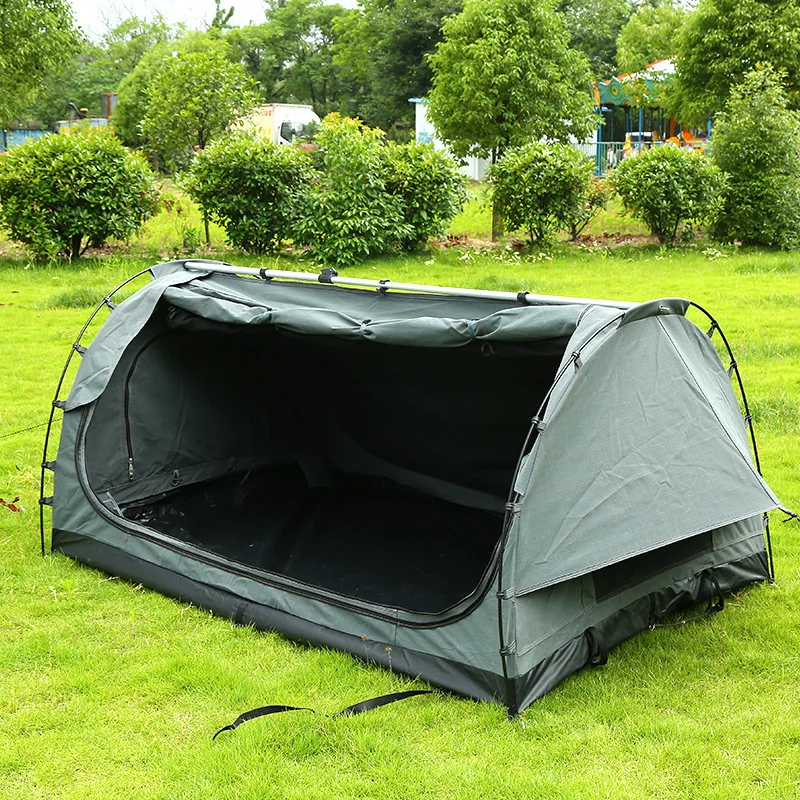 outdoor camping waterproof canvas single high quality swag tent light weight swags camping tent