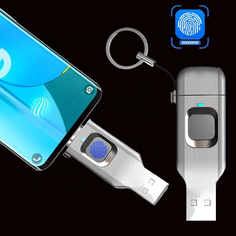 2 в одном, otg Флешка 512 ГБ, usb 3,0 type c otg, usb флэш-накопители с шифровкой по отпечатку пальца, usb флэш-накопитель с блокировкой по отпечатку пальца