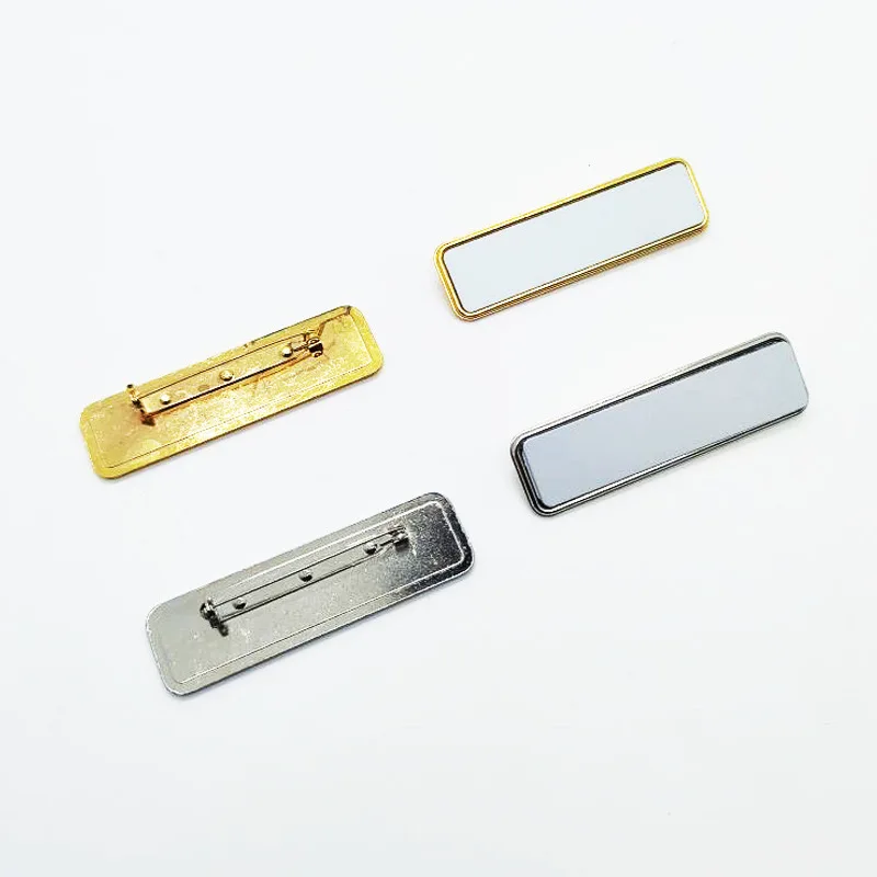 Sublimation Aluminum Name Tag DIY Blank ID Name Badge with Round Corners Pin Custom Personalized Name Tag