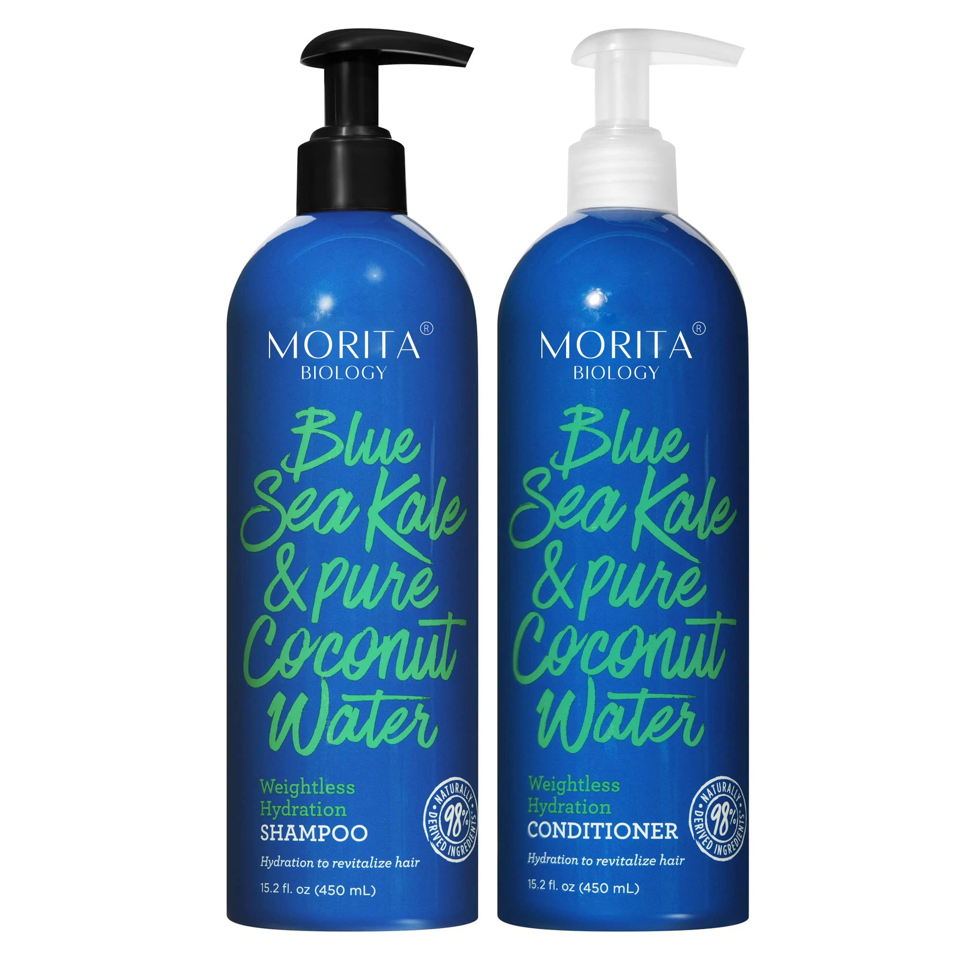 Travel Shampoo and Conditioner Paraben-free Moisturizing Hydration & Coconut & Blue Sea Kale Nourishing Repairing Hair Care Set