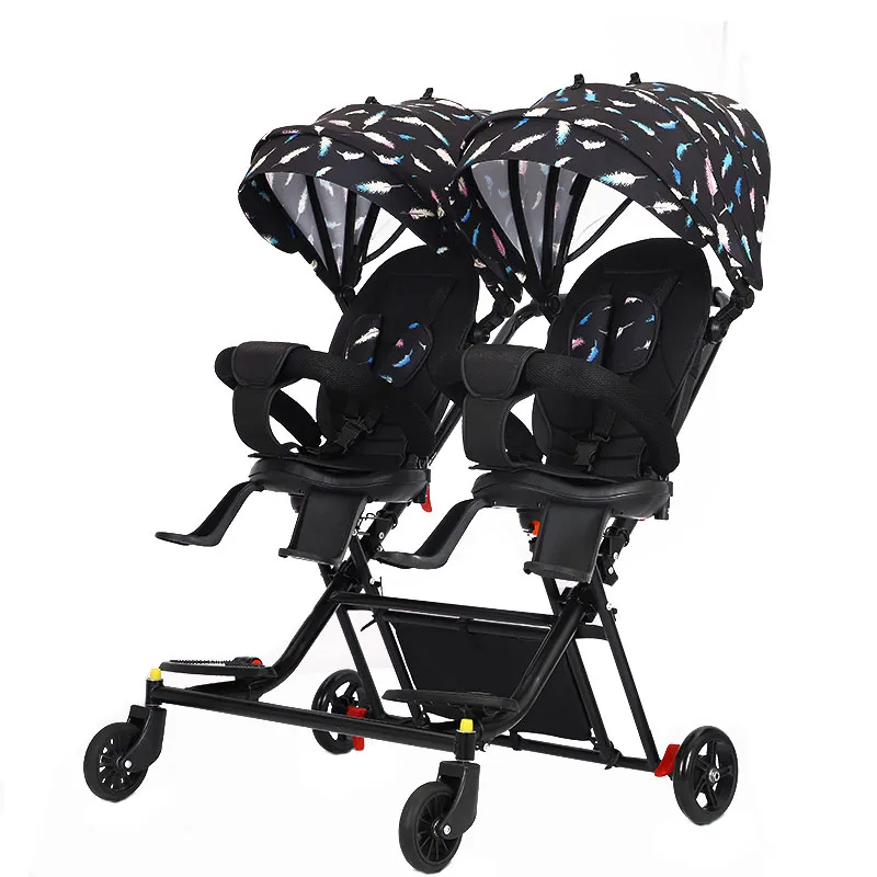 JXB Wholesale Twin Stroller Lightweight High Landscape Can Sit And Lie Split Folding Double Child Stroller