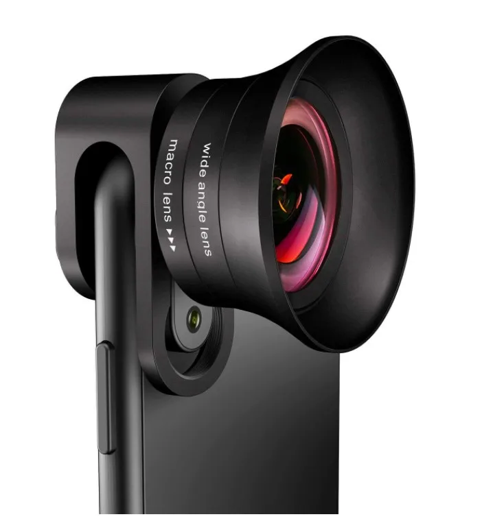 2022 New Design Factory Wholesale Price Phone Camera Accessories HD 2 In 1 Macro Wide Lens For Phone With Clip And Case