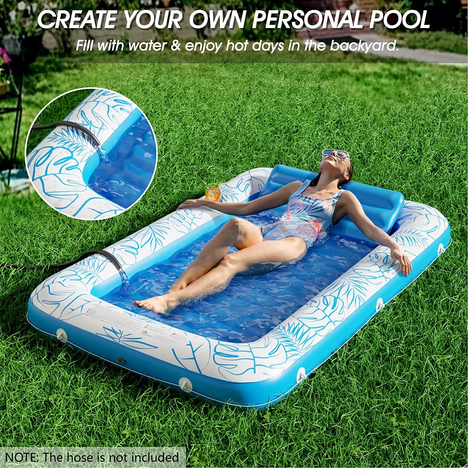 Outdoor Folding Swim water lazy lounge luxurious wide inflatable floating cushion for swimming pool raft floatie toys