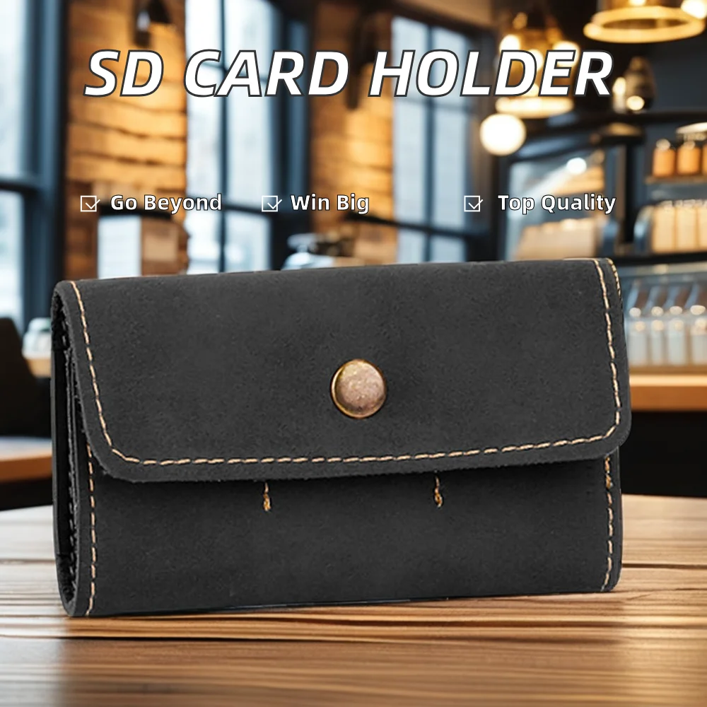 Retro Leather Organizer for Mobile Phone Game Computer SD Card Storage Memory Card and Credit Card Holder Bag