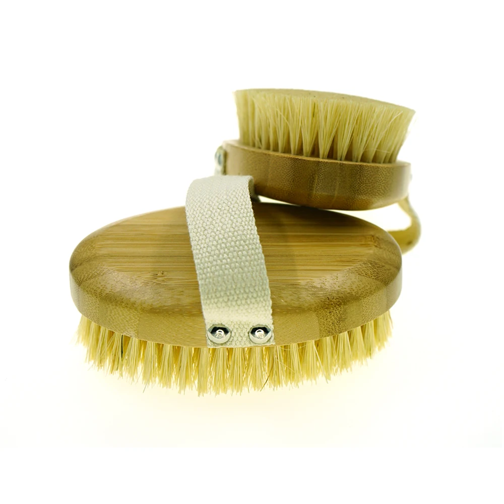 Customized Natural Bristles Exfoliating Dry Skin Brush Bath Body Brush
