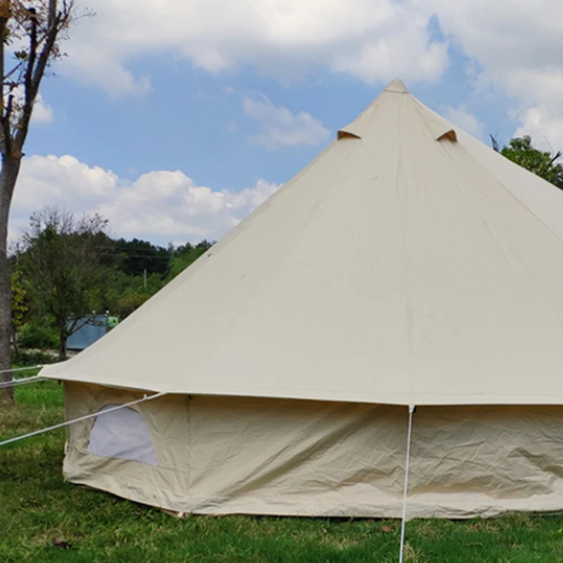 Outdoor camping cotton tent bell-shaped large space  canvas tent mongolian yurt