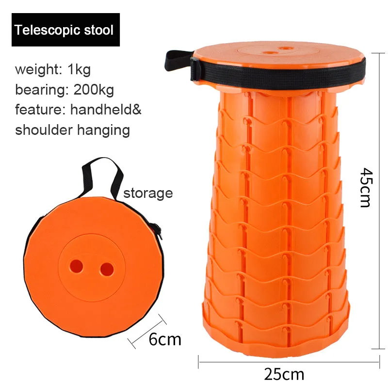 Custom Color Retractable Plastic Stool Portable Multi Layers Collapsible Telescopic Foldable Plastic Stool  Stools Ottomans