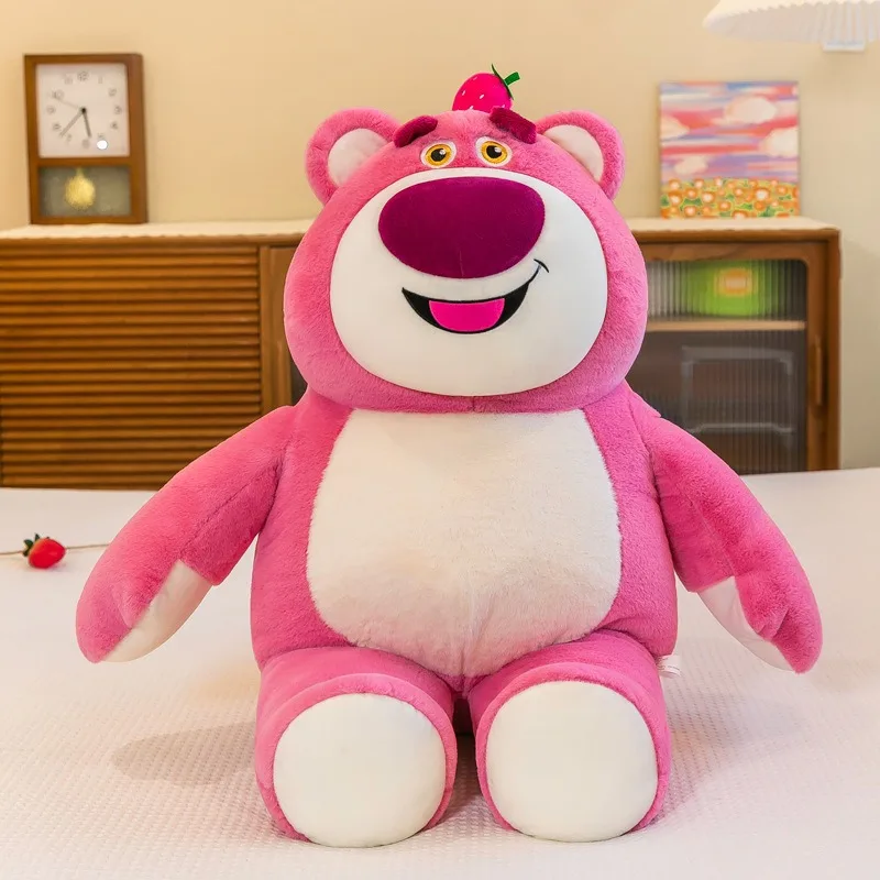 Large Strawberry Bear Plush Toy Soft Sleeping Pillow and Wedding Supplies Manufacturer Wholesale for Birthday Celebrations