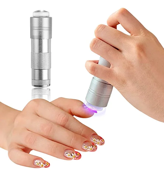 Mini UV Nail Lamp Presser Handheld LED Nail Curing Nail Dryer with Silicone Head 12beads Nice Gift Choice