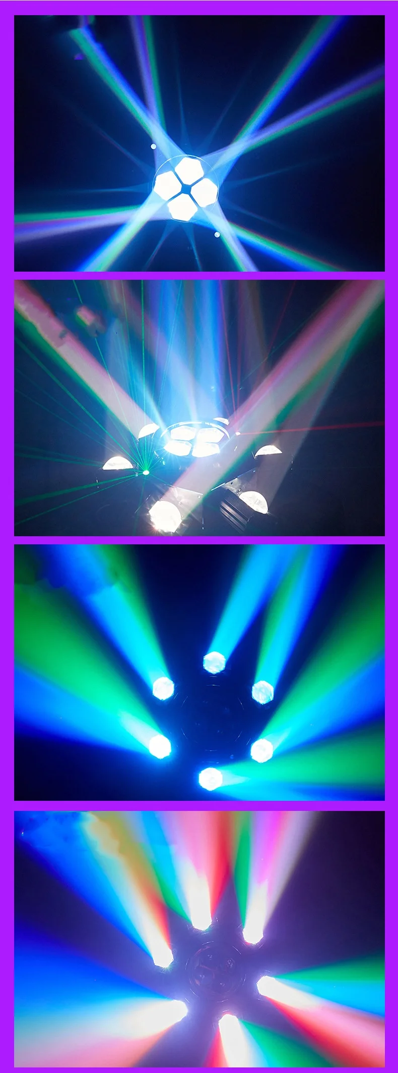 Bar Party 6 LED Bee Eyes Shake Head Whirlwind Beam Stage Light Colorful Rotating KTV Flash