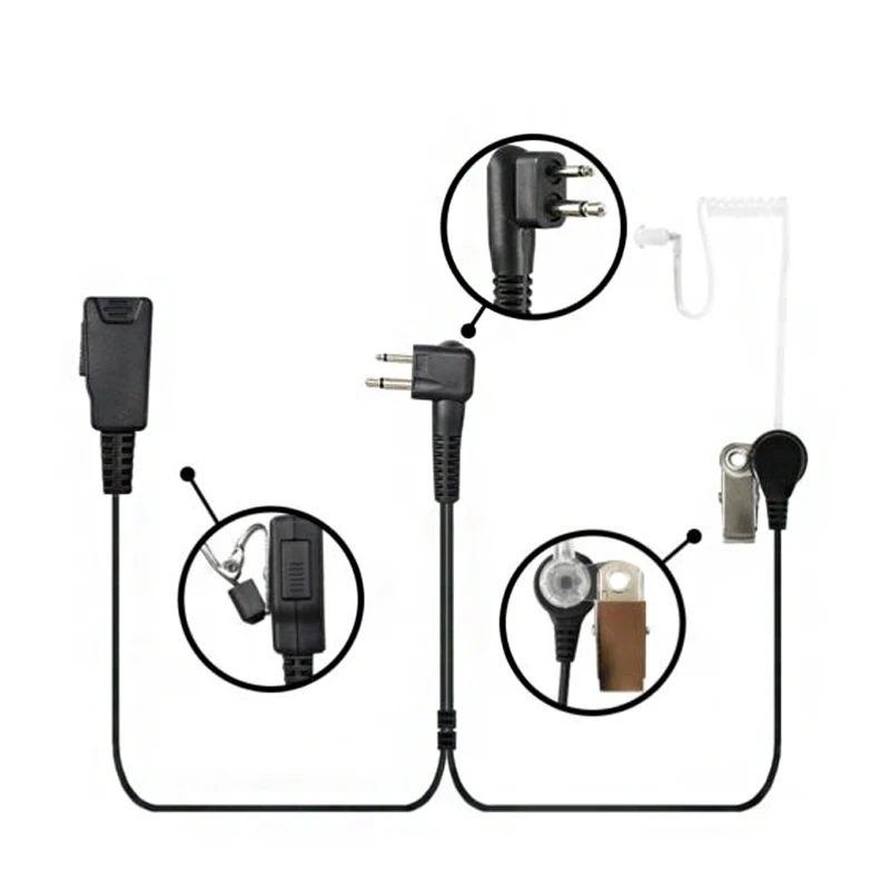 Acoustic Tube Earpiece Headset Mic Earphone For CP200 CP200D GP300 GP88 PR400 EP450 Radio Talkabout Walkie Talkie
